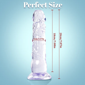 Lifelike Transparent Silicone Dildo with Suction Cup - Sohimi