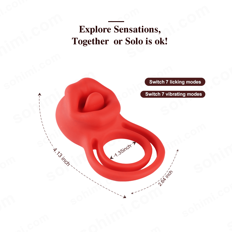 LINNA| Tongue Licking and Vibration Cock Ring for Couple - Sohimi