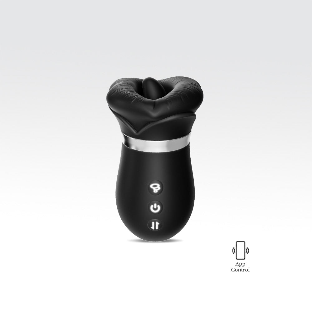 Black electronic device with control buttons on a white background