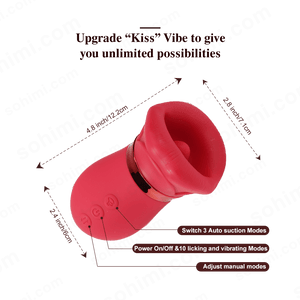 LIPS| Kiss App Control Tongue Licking Multi Stimulations Mouth Vibrator - Sohimi