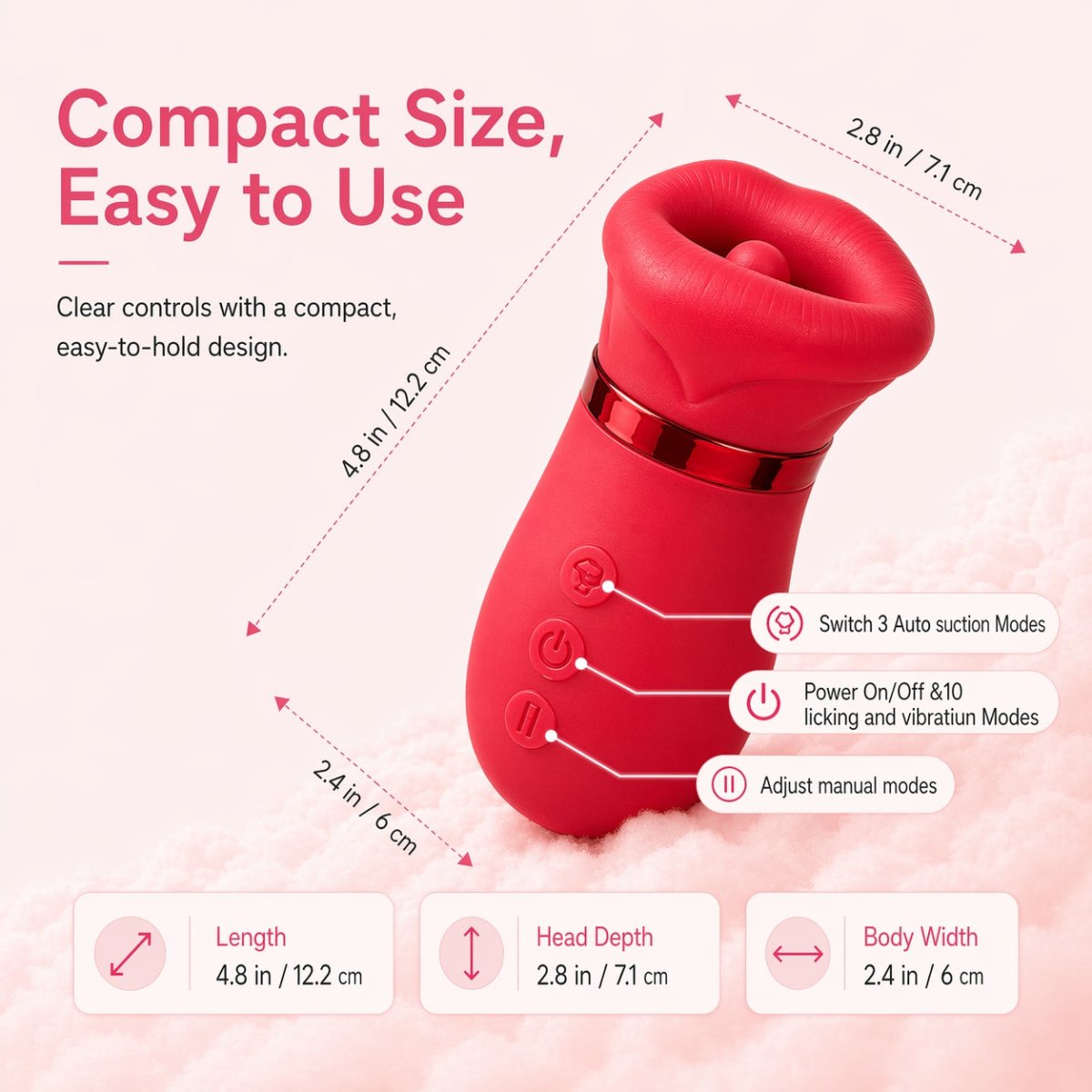 Sohimi LIPS app-controlled suction tongue vibrator red variant