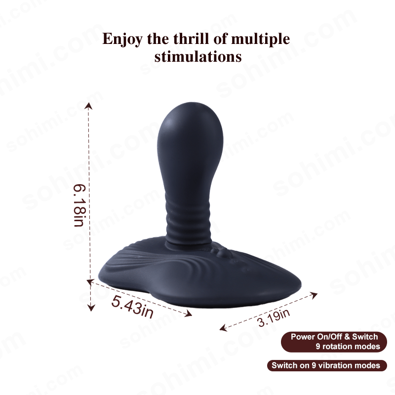 LUBIN| Rotating and Vibrating Prostate Massager Anal Dildo Butt Plug - Sohimi