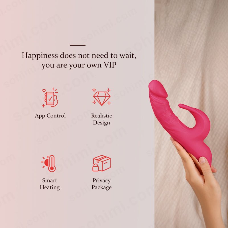 LUNA App Control Realistic Dildo Rabbit Vibrator - Sohimi