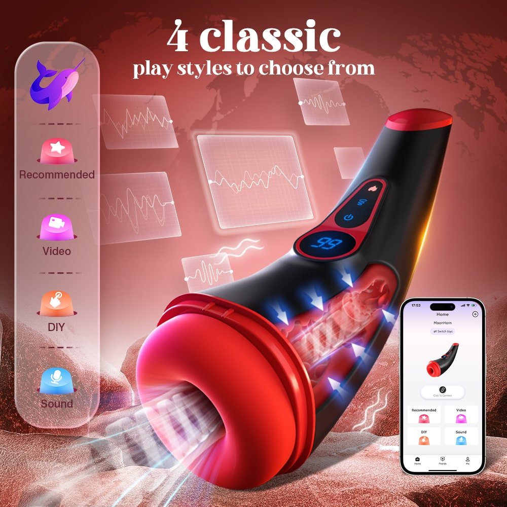 Sucking & Vibrating Heating Male Masturbator