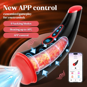 Sucking & Vibrating Heating Male Masturbator