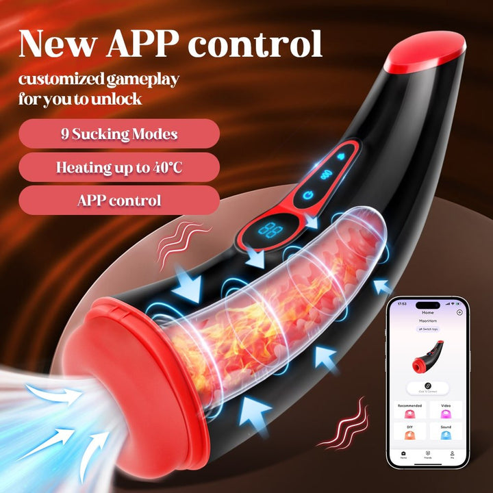 MoonHorn| Powerful Sucking & Vibrating Heating Male Masturbator - Sohimi
