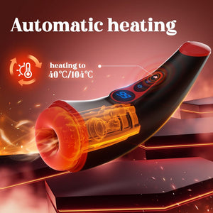 Sucking & Vibrating Heating Male Masturbator