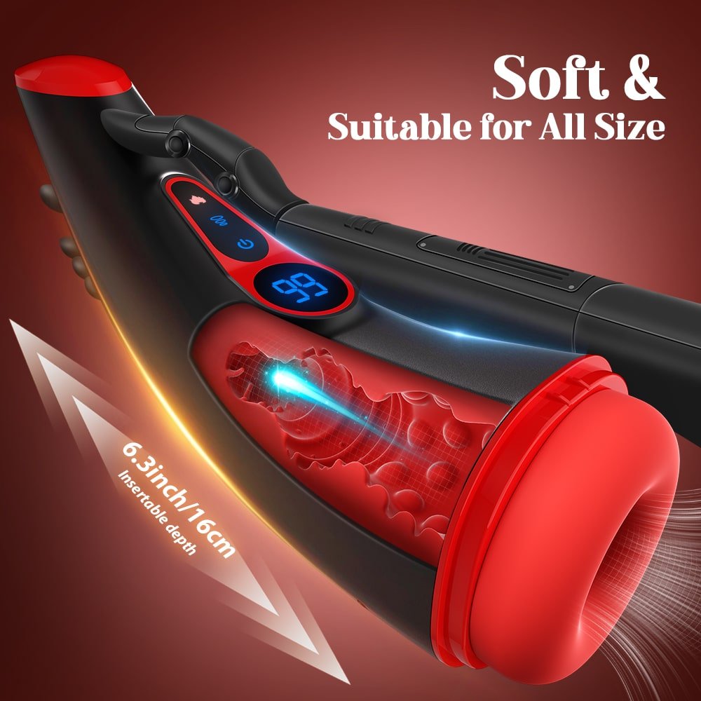 Sucking & Vibrating Heating Male Masturbator