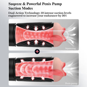 Mystor| App Control 3 Sleeves Vibrating and Suction Male Masturbator - Sohimi