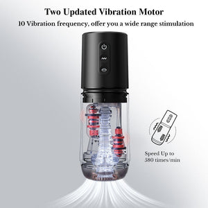 Mystor| App Control 3 Sleeves Vibrating and Suction Male Masturbator - Sohimi