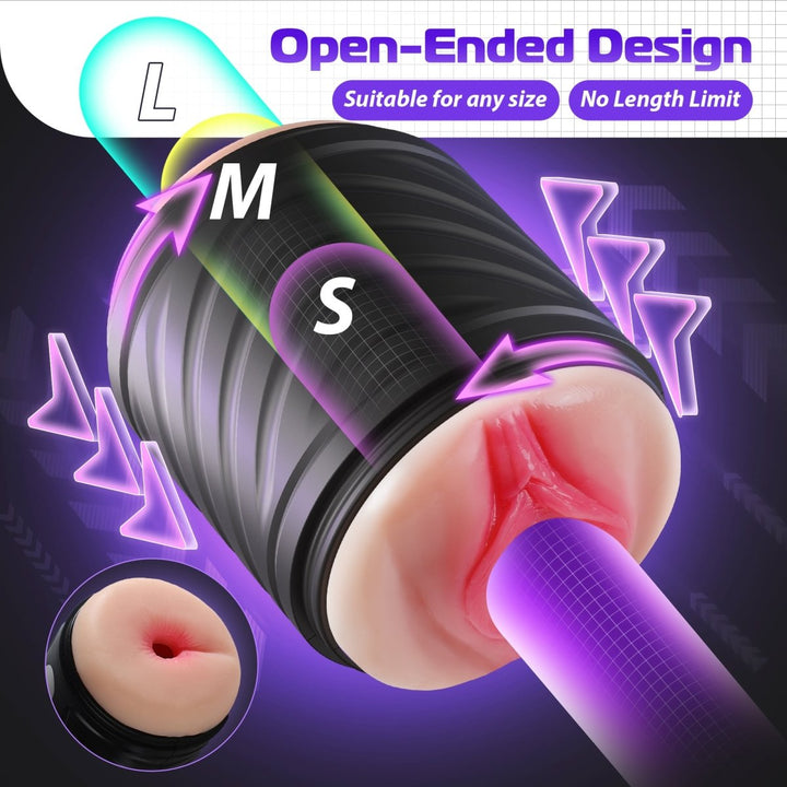 New 2 in 1 Vibrating Open - Ended Male Masturbation and Penis Trainer - Sohimi