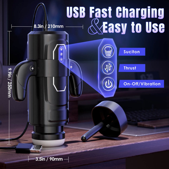 New 3 in 1 Thrusting and Suction Vibration Male Masturbation Cup Toy - Sohimi