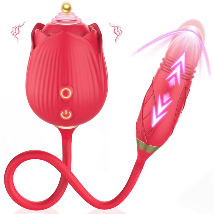 New Upgraded 3 in 1 Rose Sex Stimulator for woman with 10 Tapping Modes - Sohimi