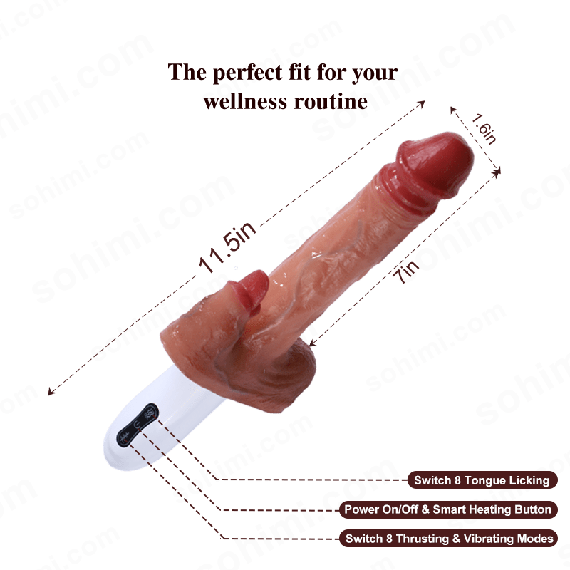 Realistic Thrusting and Vibraing and Licking Sex Dildo with Smart Heating - Sohimi