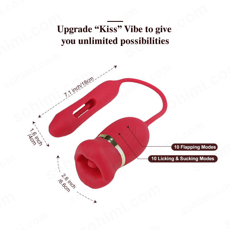 REDLIPS| 4 in 1 Licking Sucking Flapping and Vibrating G - Spot Clit Stimulator - Sohimi