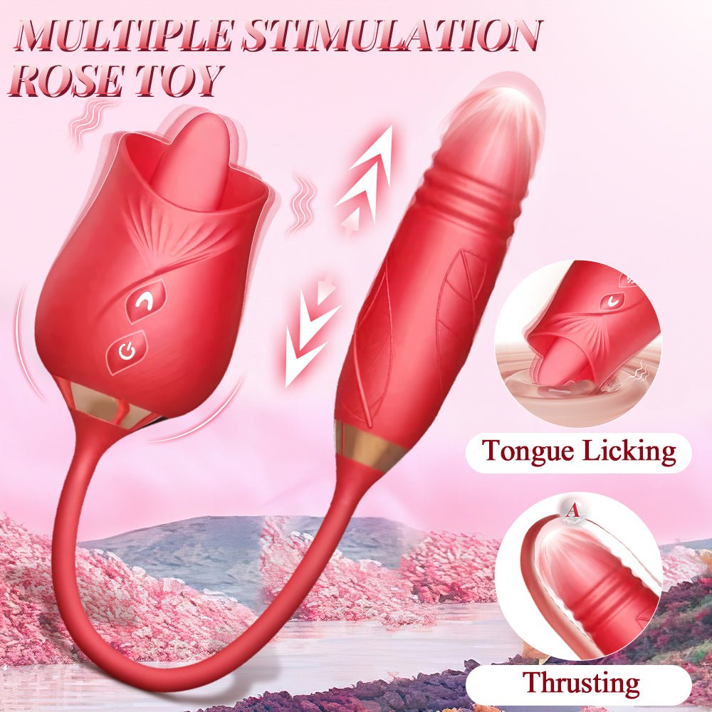 Rose Tongue Licking and Thrusting Female Clit and G - spot stimulator - Sohimi