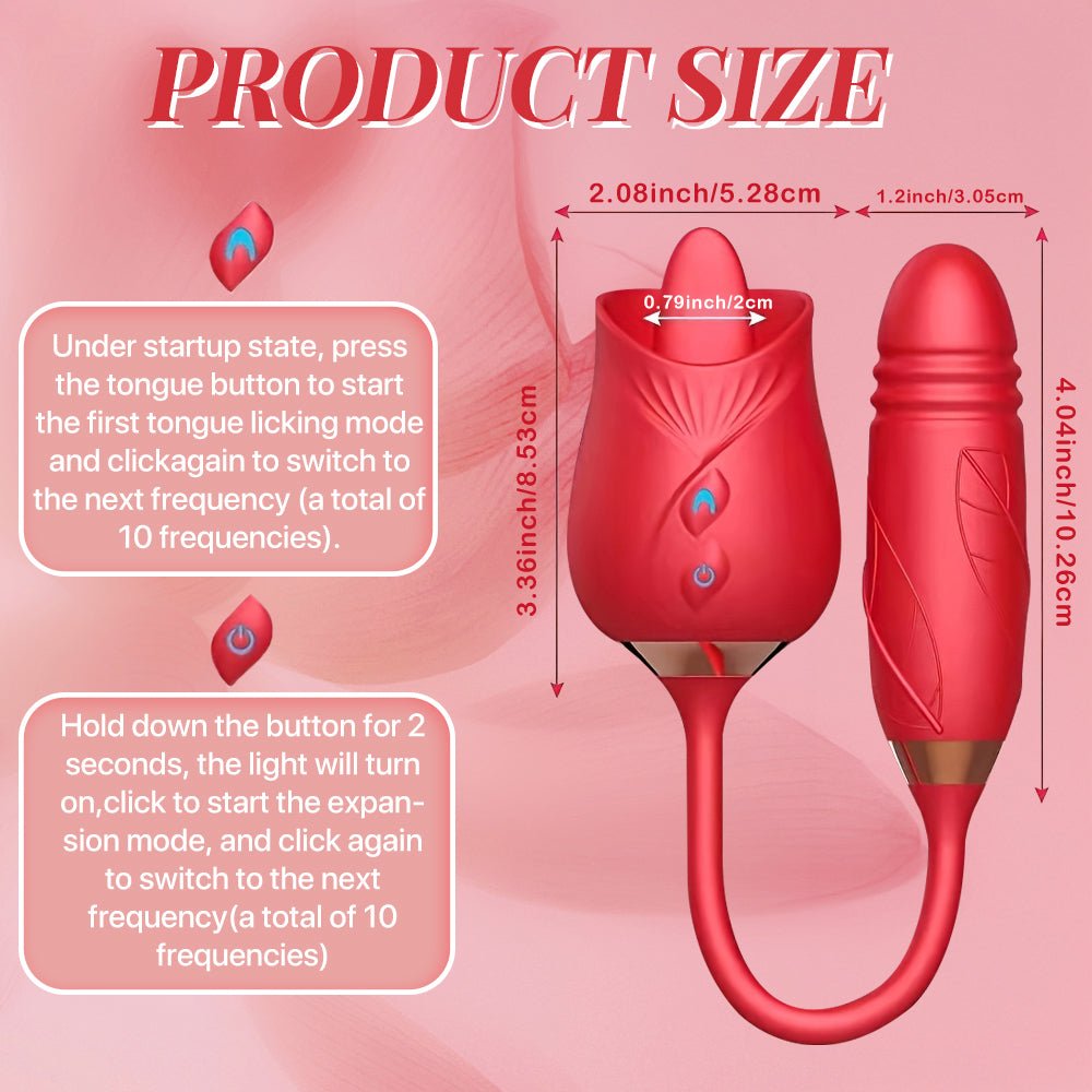 Rose Tongue Licking and Thrusting Female Clit and G - spot stimulator - Sohimi