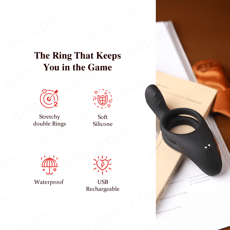 RYDEN|Multi Stimulation Vibration Penis Ring with Double Rings - Sohimi