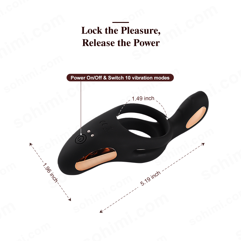 RYDEN|Multi Stimulation Vibration Penis Ring with Double Rings - Sohimi