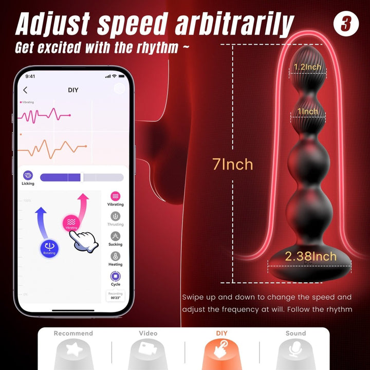 SAURON APP Control Vibrating and Rotating Anal Male Toy Vibrator - Sohimi