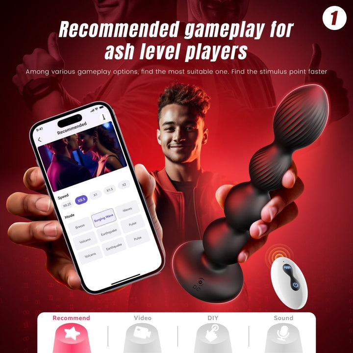 SAURON APP Control Vibrating and Rotating Anal Male Toy Vibrator - Sohimi
