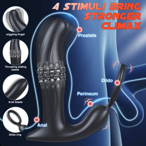 SBD 5 in 1 Thrusting & Vibrating Anal Vibrator Butt Plug with Cock Ring - Sohimi
