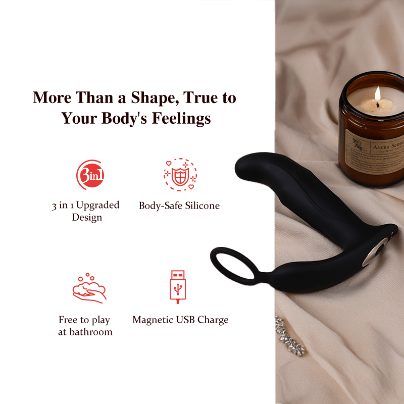 SBD|Thrusting & Vibrating Anal Vibrator Butt Plug with Cock Ring - Sohimi