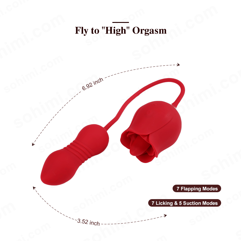 SKYLAR | Clitoral G - Spot Stimulator Rose Toy with Tongue - Sohimi