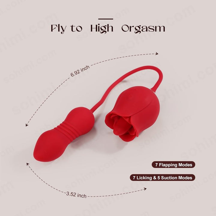 SKYLAR | Clitoral G - Spot Stimulator Rose Toy with Tongue - Sohimi