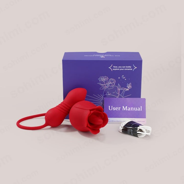 SKYLAR | Clitoral G - Spot Stimulator Rose Toy with Tongue - Sohimi