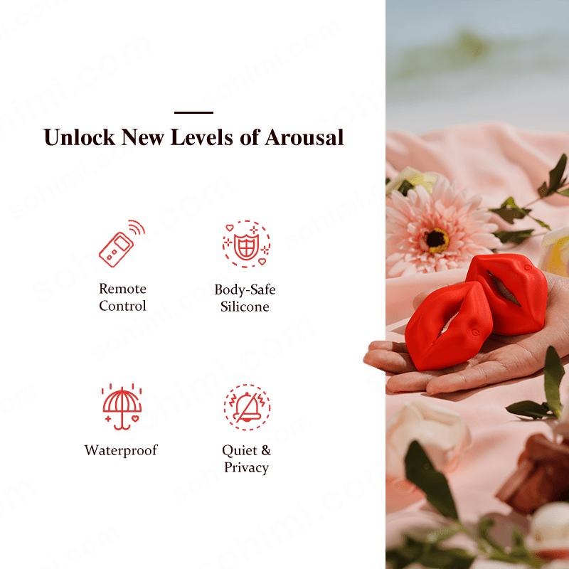 SSCHU - ROSE| Nipple Clamps Lips Kiss Vibrator Sex Toy - Sohimi
