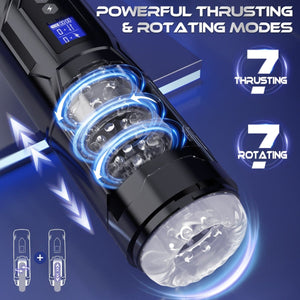 STORM| 3 in 1 Thrusting and Rotating vibrating Male Masturbator Toy - Sohimi