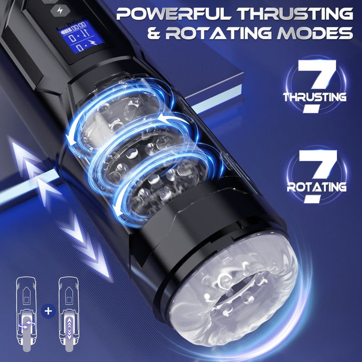 STORM| 3 in 1 Thrusting and Rotating vibrating Male Masturbator Toy - Sohimi