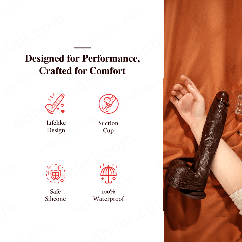 SUN| 11inch Lifelike Thick Silicone Huge Massive Dildo - Sohimi