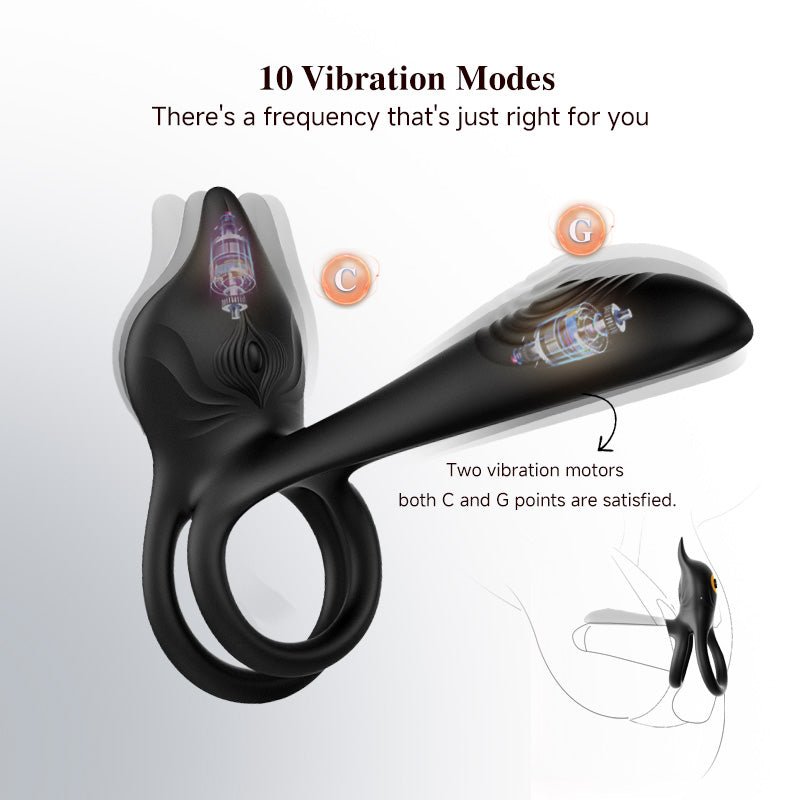 The 3 in 1 Couples Ring: Vibrating Cock & Ball Ring (10 Modes) - Sohimi