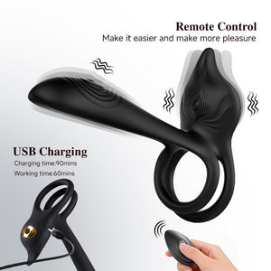 The 3 in 1 Couples Ring: Vibrating Cock & Ball Ring (10 Modes) - Sohimi