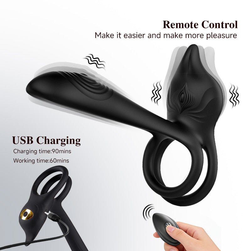 The 3 in 1 Couples Ring: Vibrating Cock & Ball Ring (10 Modes) - Sohimi