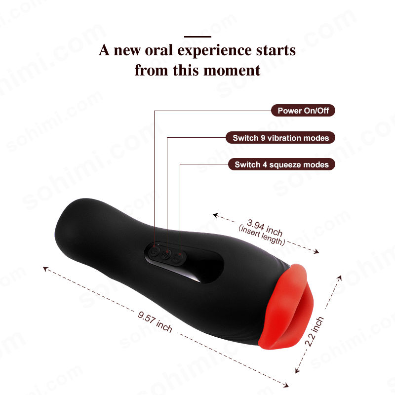 Tino|App Control Oral vibration and squeeze Male Masturbator - Sohimi