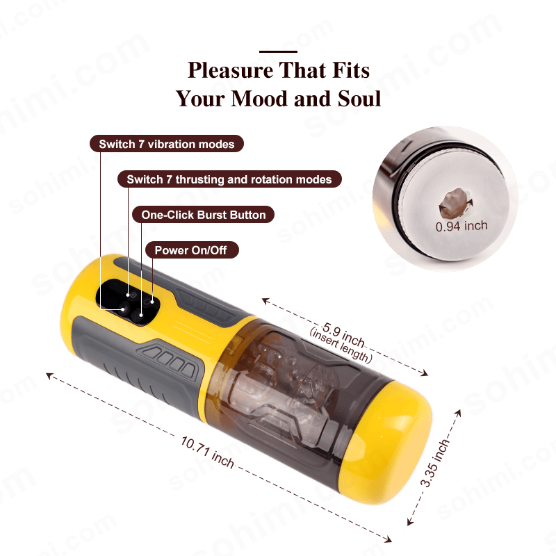 TREK|Thrusting and Rotating Vibrating Male Msturbation Cup - Sohimi