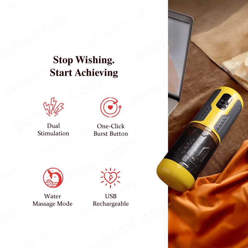 TREK|Thrusting and Rotating Vibrating Male Msturbation Cup - Sohimi