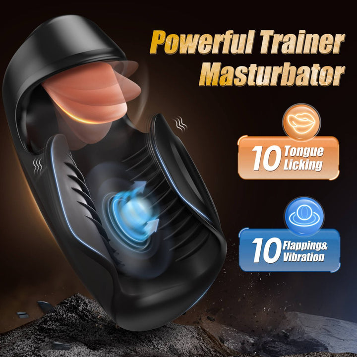 TROI 2 in 1 Tongue Licking and Tapping Penis Trainer Masturbation Toy - Sohimi