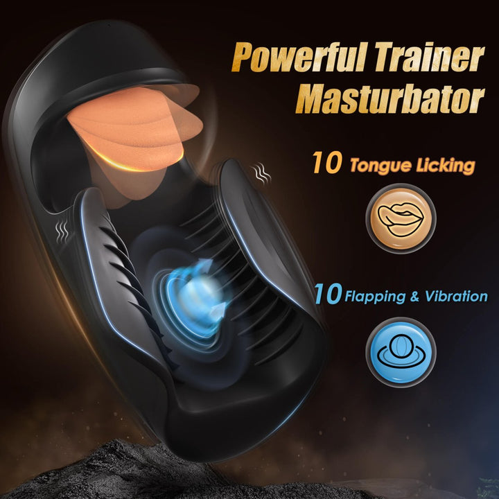 TROI 2 in 1 Tongue Licking and Tapping Penis Trainer Masturbation Toy - Sohimi