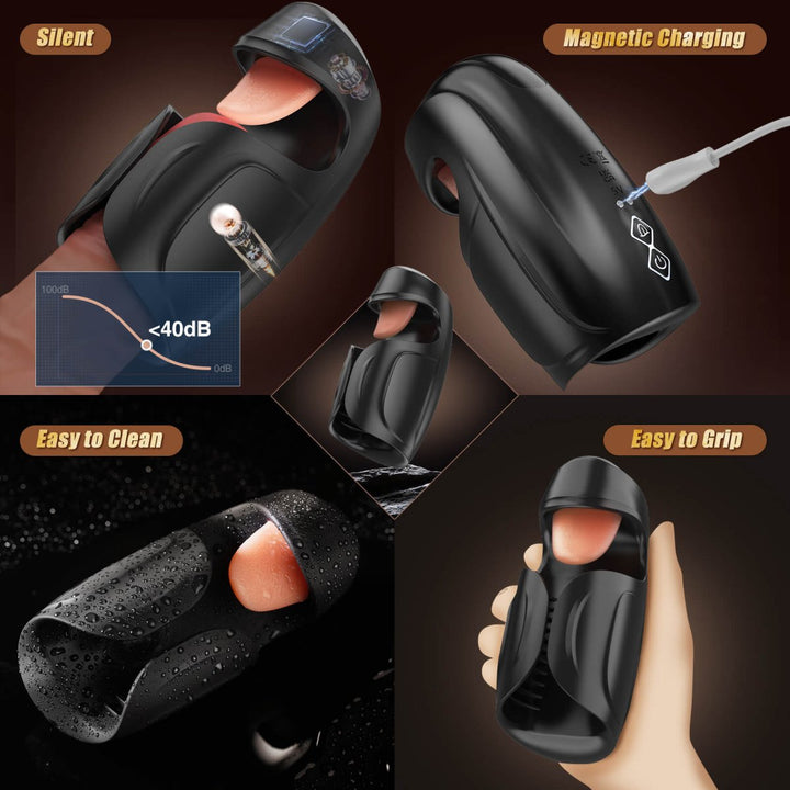 TROI 2 in 1 Tongue Licking and Tapping Penis Trainer Masturbation Toy - Sohimi