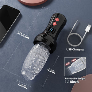 Upgraded 2 in 1 Powerful Automatic Thrusting and Rotating Male Masturbator - Torch - Sohimi