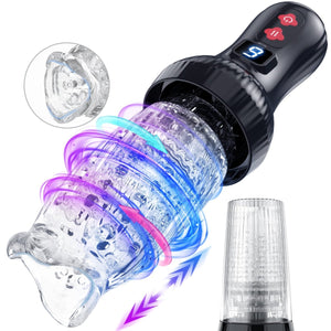 Upgraded 2 in 1 Powerful Automatic Thrusting and Rotating Male Masturbator - Torch - Sohimi