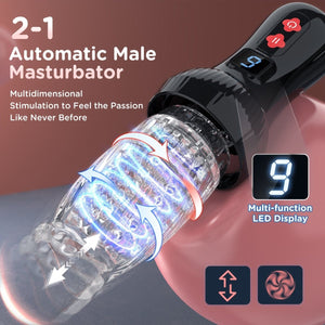 Upgraded 2 in 1 Powerful Automatic Thrusting and Rotating Male Masturbator - Torch - Sohimi