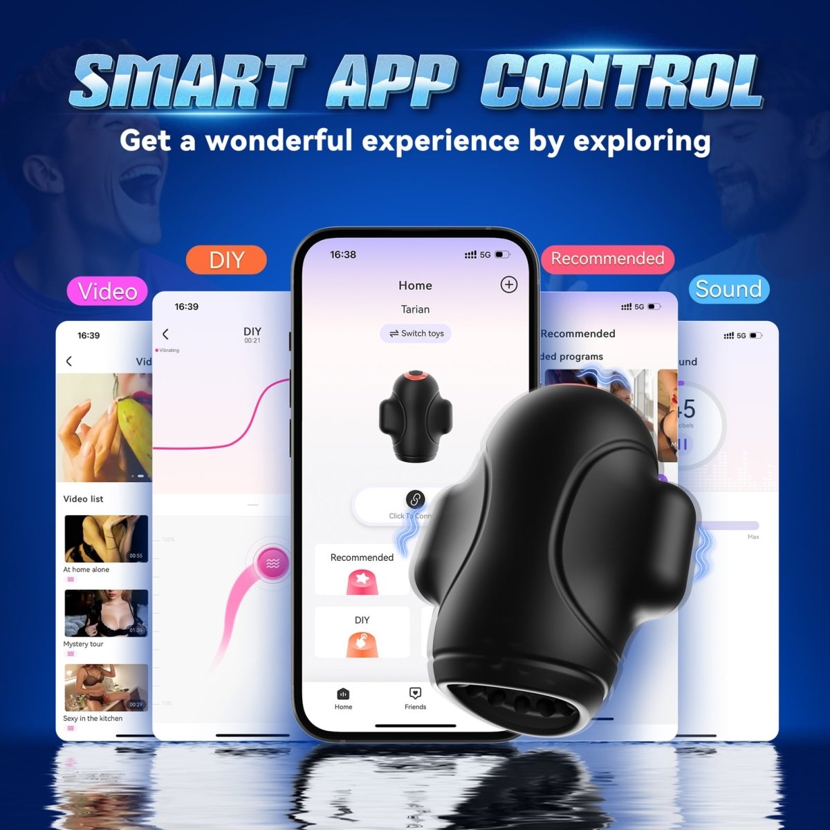 Upgraded App Control 4 in 1 Penis Trainer Vibrating Masturbation Cup - Sohimi