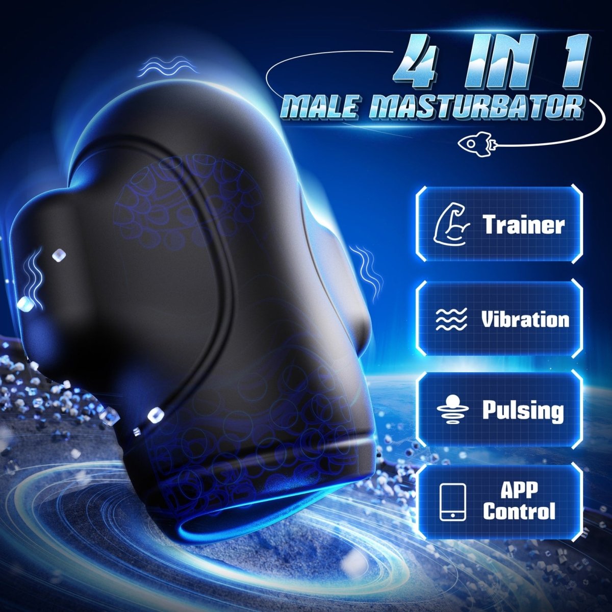 Upgraded App Control 4 in 1 Penis Trainer Vibrating Masturbation Cup - Sohimi