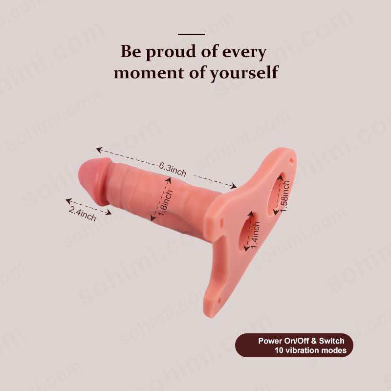 UricaGuard 2| App Control Strap - on Vibration Cock Ring Hollow Dildo - Sohimi