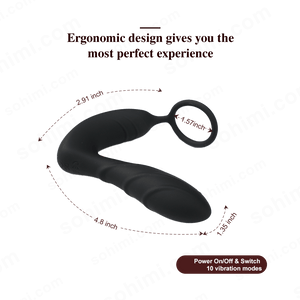 Vibration Dual - Motor Prostate Massager With Penis Ring - Sohimi